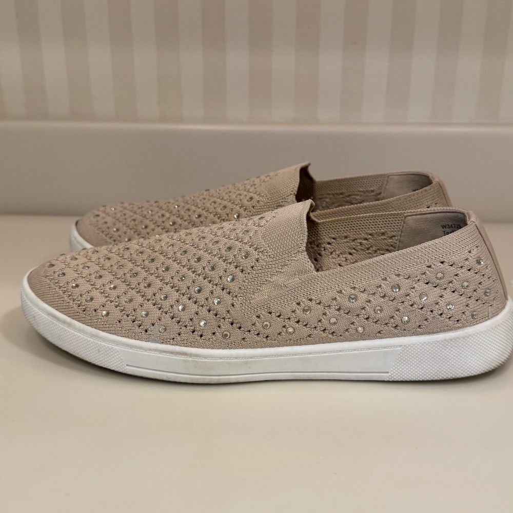 White Mountain Ladies Bling Sneakers In Taupe Tan - Picture 4 of 16